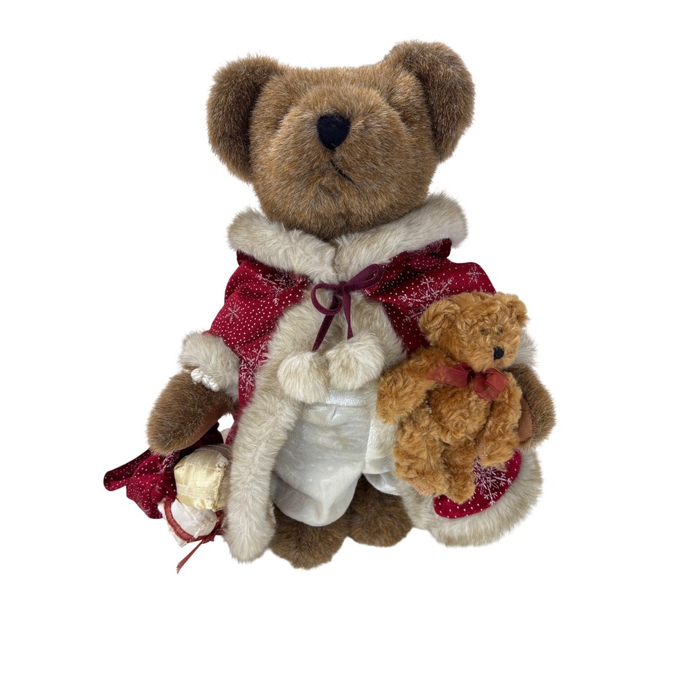 2003 Sasha & Nicholas Holiday Collectible Bear Red Velvet Cape Snowflake 15"